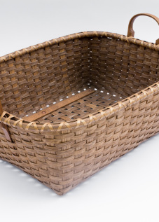 Reed-7. #825– Low utility basket with oak ear handles and runners