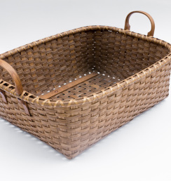 Reed-7. #825– Low utility basket with oak ear handles and runners