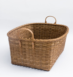 Reed-8. #843– Large utility basket with oak handles and runners