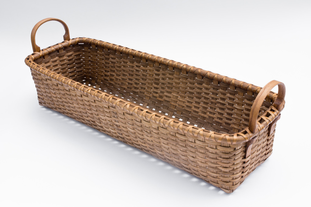 Reed-9. #829– Tressel basket with oak ear handles and runners