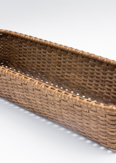 Reed-9. #829– Trestle basket with oak ear handles and runners