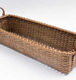 Reed-9. #829– Trestle basket with oak ear handles and runners